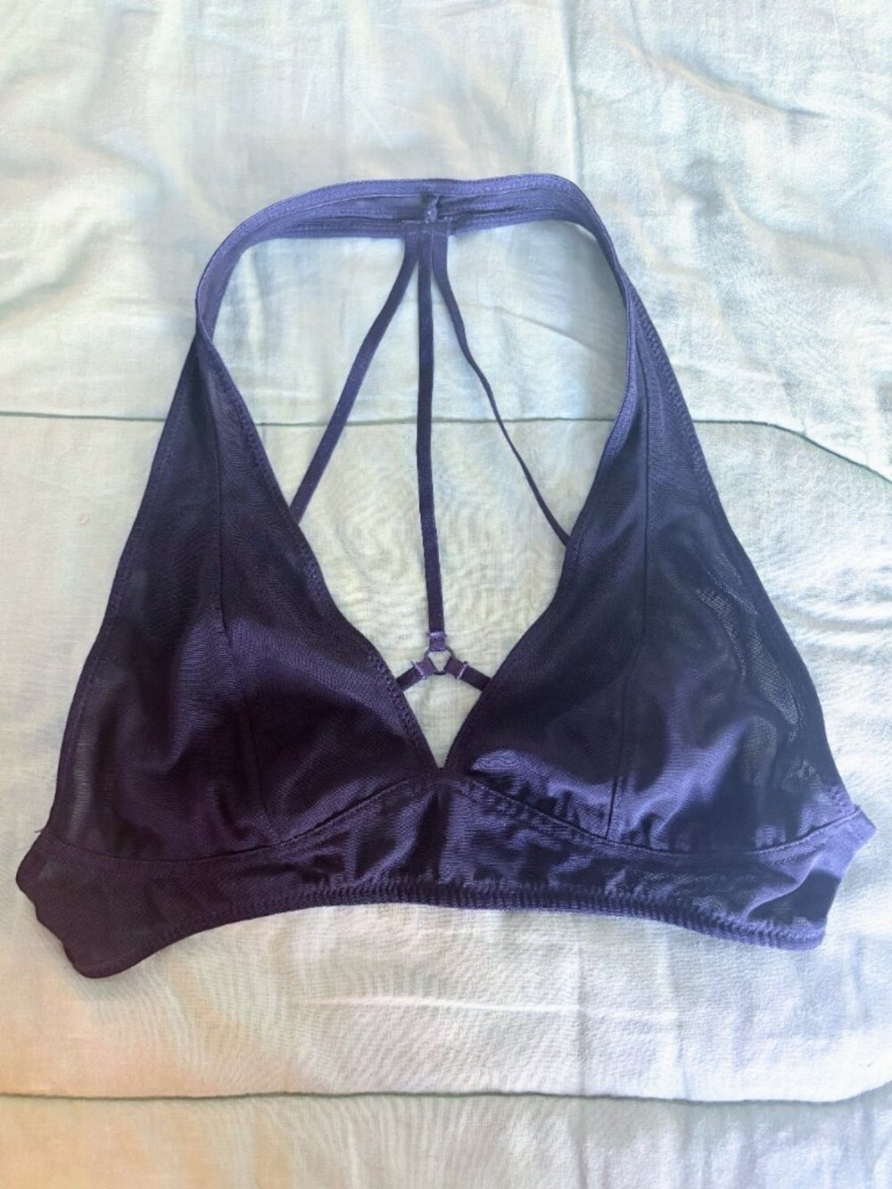 F21 Black Strappy Mesh Bralette